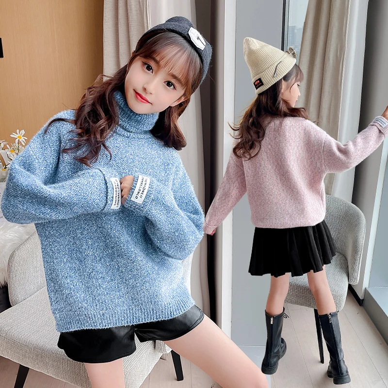 

Детский Теплый свитер, однотонный плотный шерстяной пуловер для мальчиков и девочек 4-6 лет