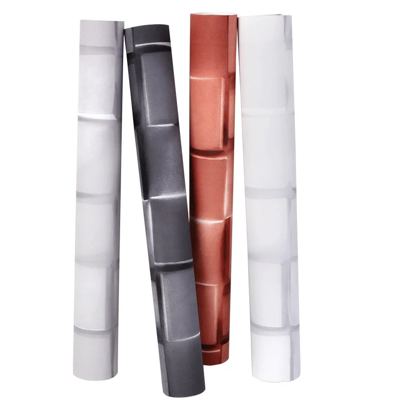 

Restaurant Clothing Store Barber Shop Background Wall Paper 3D Nordic Wallpaper Black and White Lattices Black Gray Wallpaper