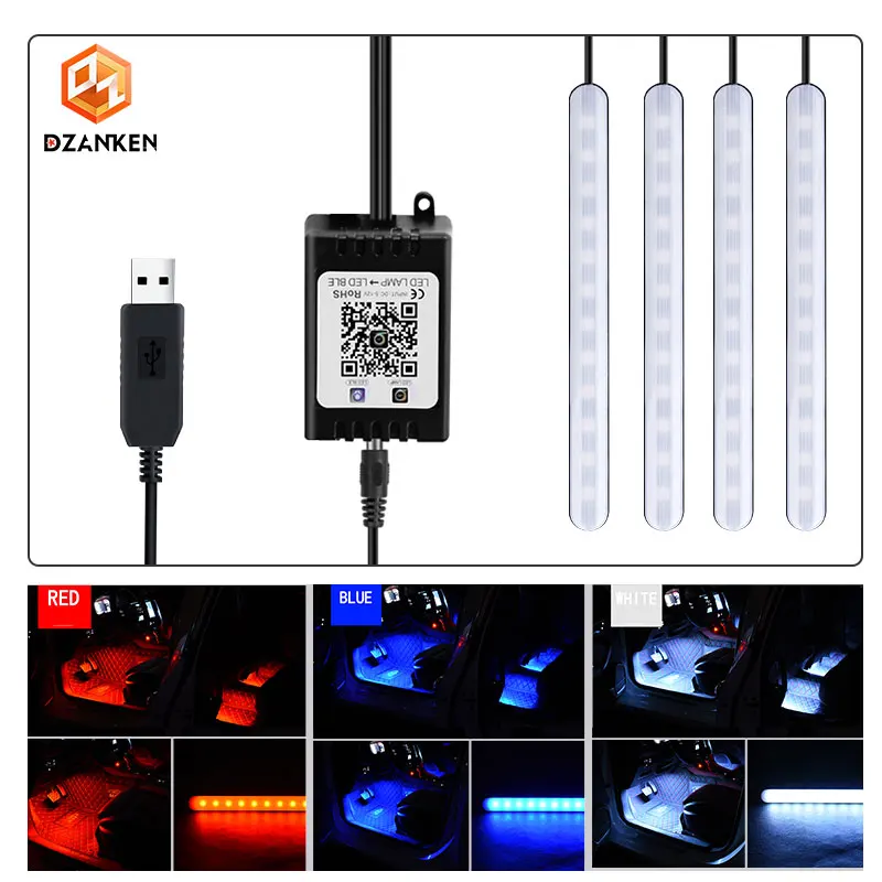 Новые 4 шт. Автоматическая RGB светодиодный полосы света приложение Управление