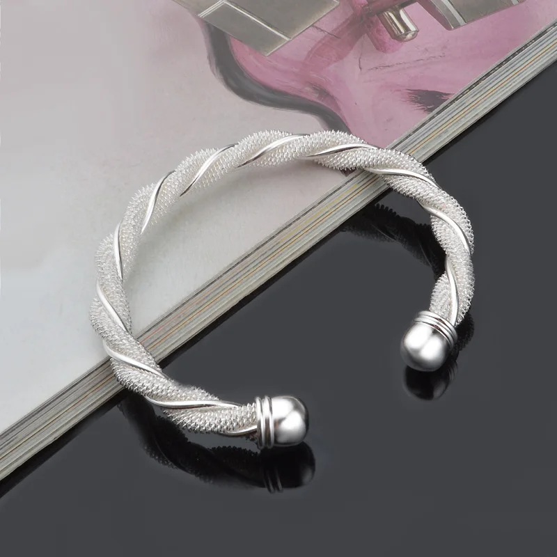 

XIYANIKE 925 Sterling Silver Creative Fashion Twisting Bangles & Bracelet For Women Couple Classic Handmade Jewelry Adjustable