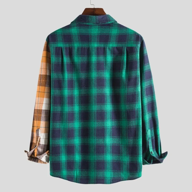 

New Mens Fashion Clothing Trends Beach Shirt Long Sleeve Shirt Plaid Harajuku Casual Loose Mens Shirts Korean Clothes