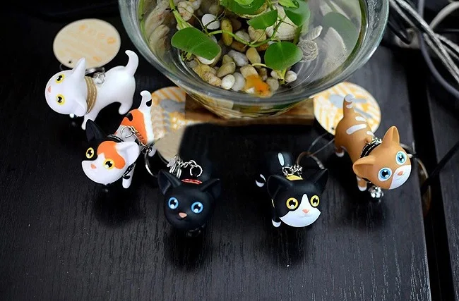 

Korean Version Of Creative Cute Black Cat Cute Doll Key Ring Kate Cat White Cat Couple Key Chain Yellow Kitten Key Chains