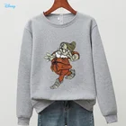 Весенние женские милые толстовки с капюшоном, женские пуловеры из аниме Диснея, толстовки, свитшоты, Веселый мультяшный худи с карликовым принтом, уличные Топы
