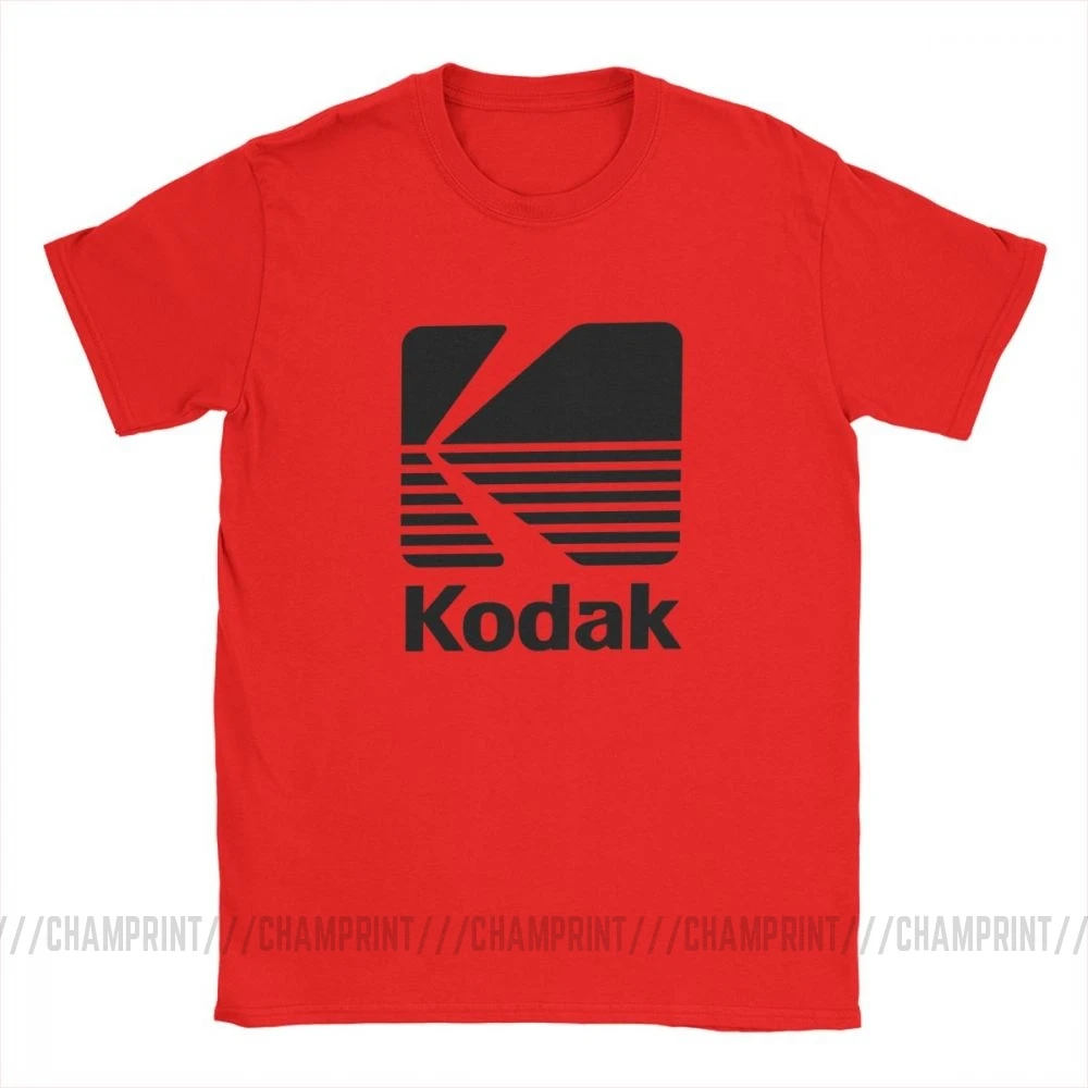 Красный Kodak фотография логотип футболка для мужчин камера фильм ретро короткий рукав Винтаж Футболка с круглым вырезом хлопковая одежда дизайнерские футболки - Цвет: Красный
