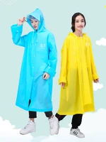 waterproof rain poncho coat adult clear transparent camping hoodie rainwear suit fashion eva women man raincoat thickened 60y991