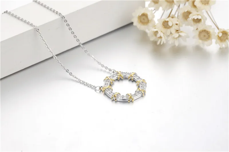 Бренд Круглый 0 1 ct создано да шпинель длинное ожерелье кулон S925 Серебряная