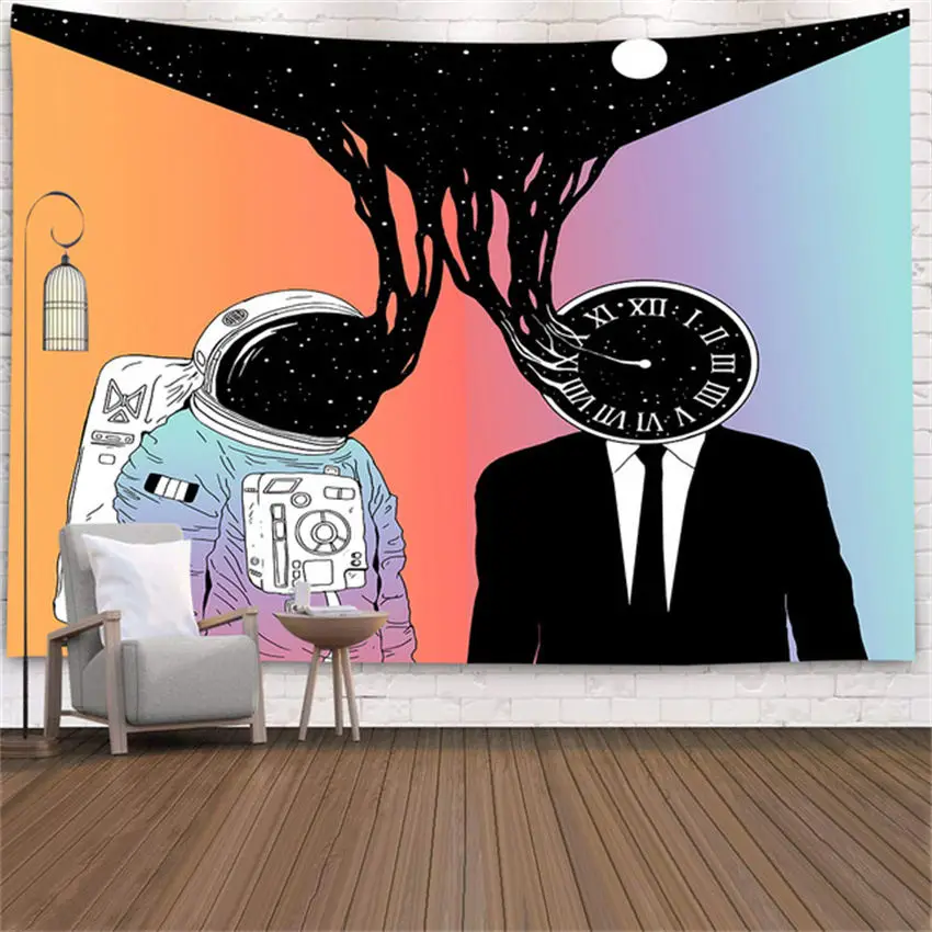 

star and moon hang cloth Forest Astronaut Moon Psychedelic Space Tapestry Wall Carpet Beach Towel Wall Cloth Home decoration