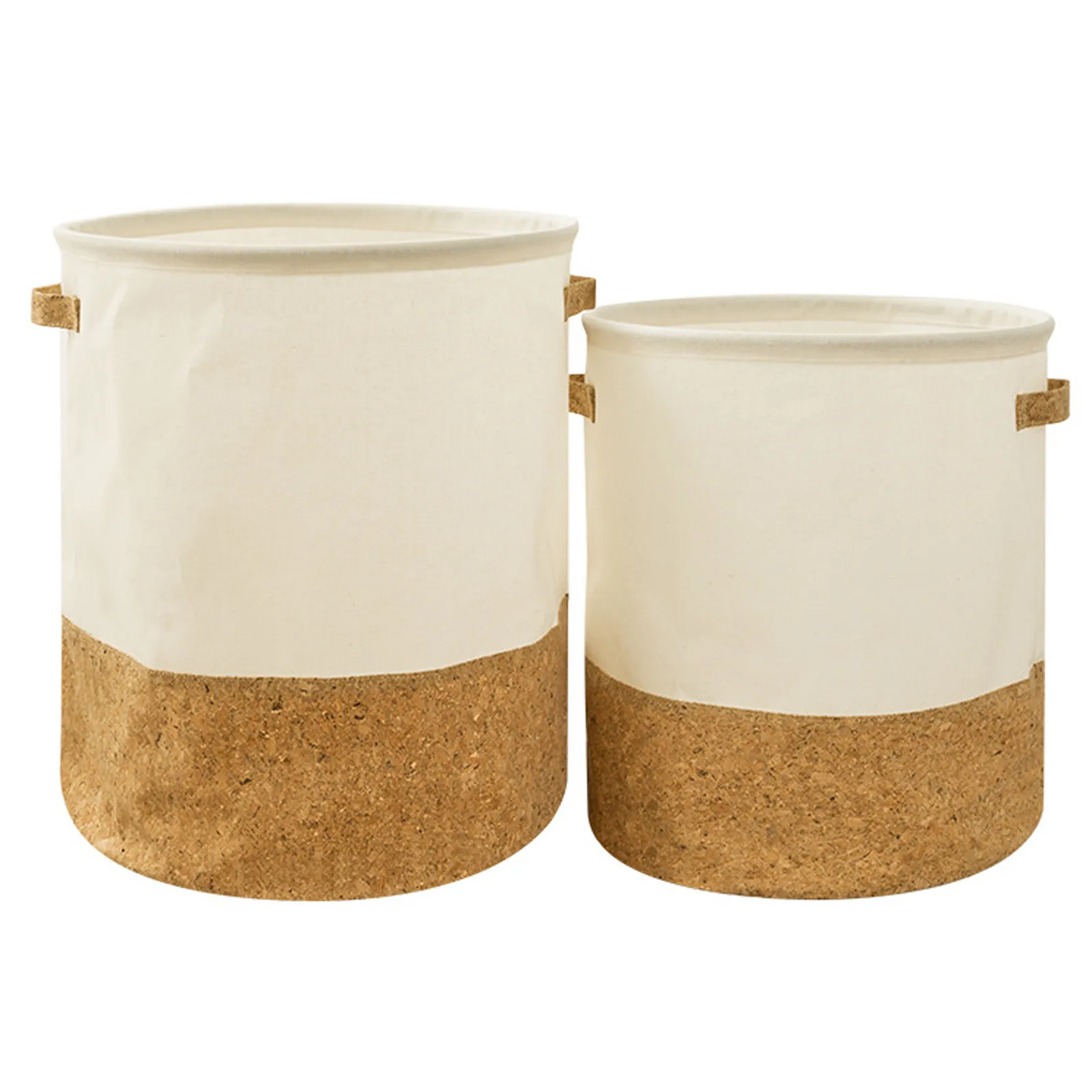 

Cotton linen storage bucket, cork skin stitching dirty clothes basket, fabric waterproof clothes storage basket, portable F4