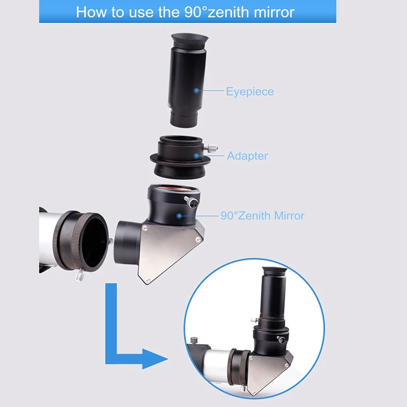 2 дюйма Диагональное зеркало 90 градусов полностью металлический телескоп 50 8 мм