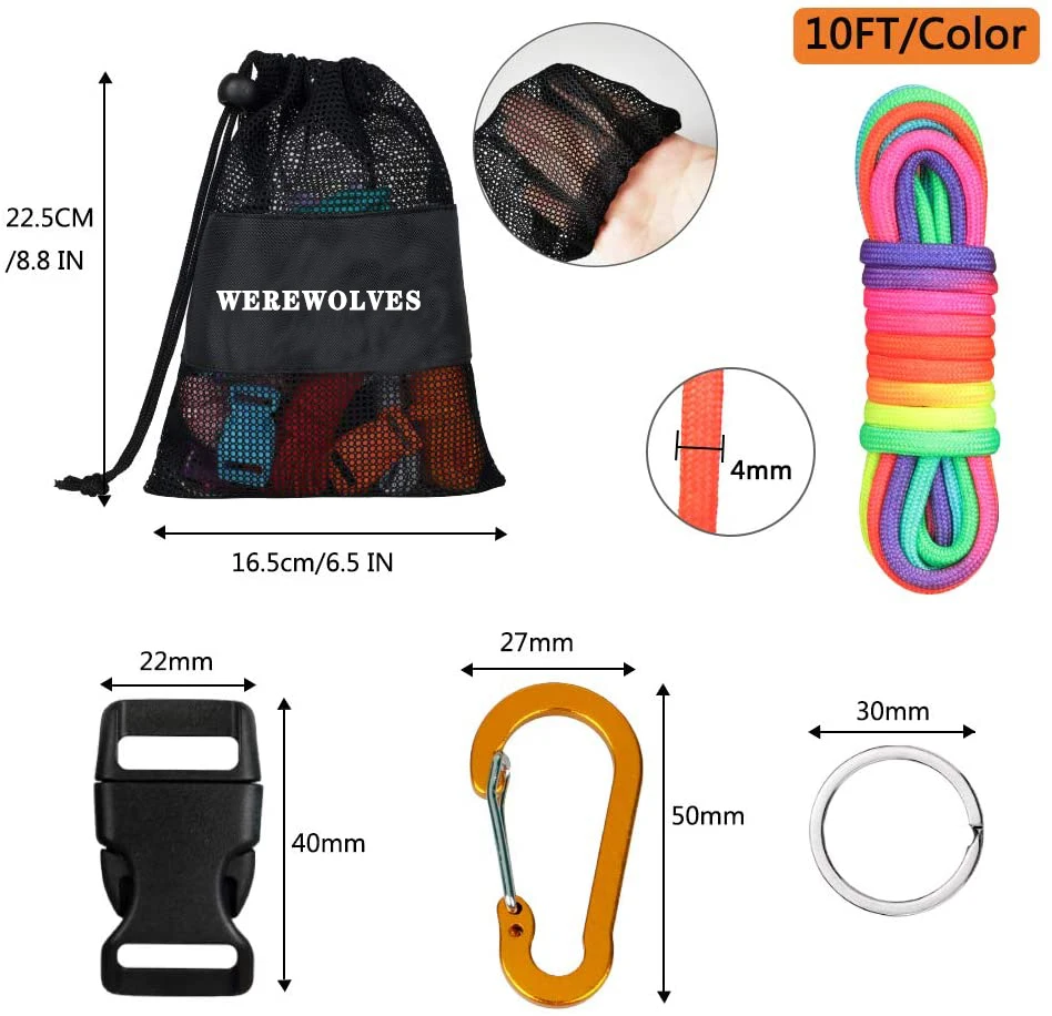 Набор паракордов 12 цветов-4 мм микро-Паракорд веревка комбинированные полные