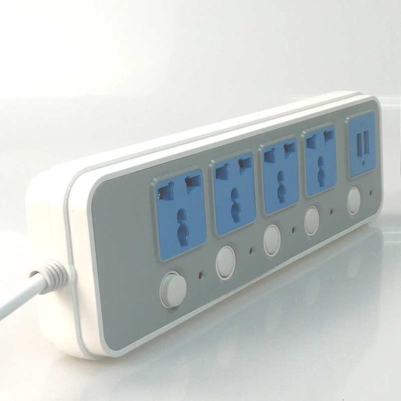 Smart 2 круглый контактный ЕС розетка независимый переключатель Мощность полосы с