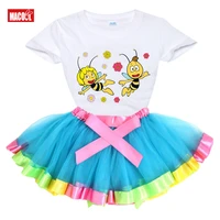 children girl birthday dress rainbow multicolor kids dresses for girls 3 4 5 6years baby casual wear little girls summer clothes