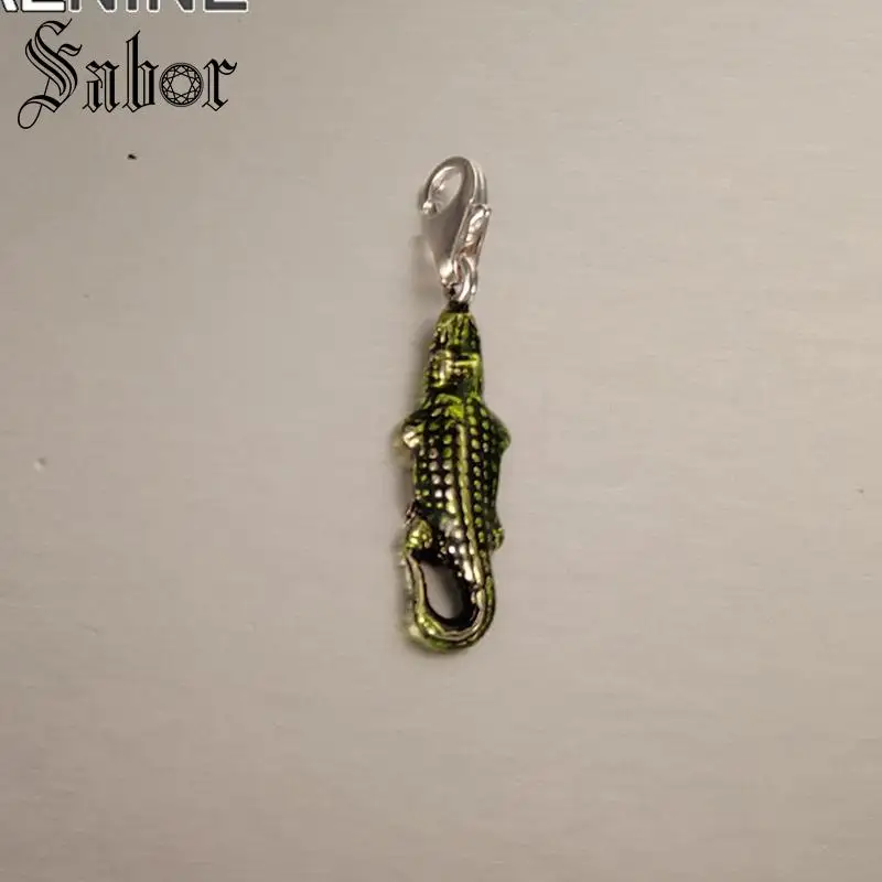 Креативный посеребренный зеленый Хамелеон Diy животные амулеты подходят браслеты