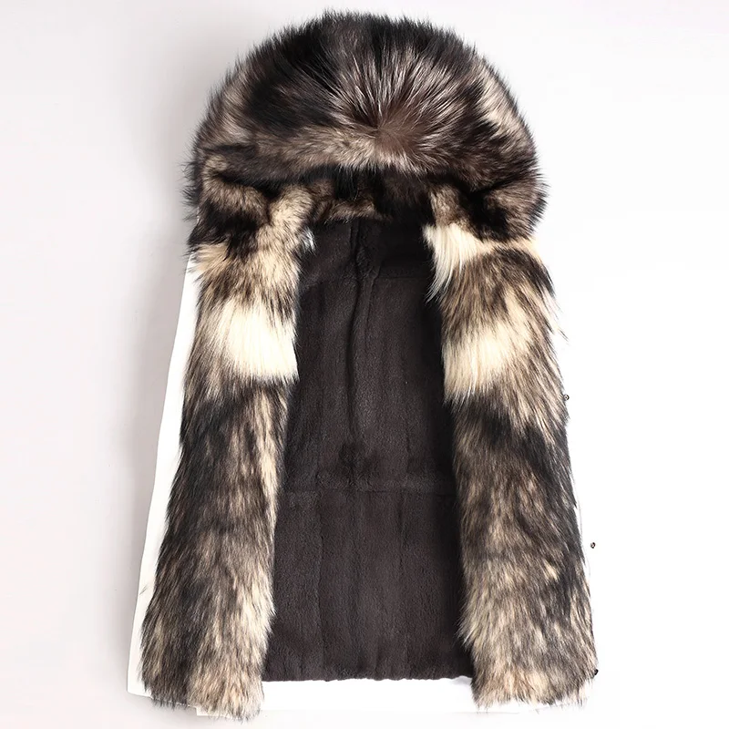 Мужская зимняя куртка с подкладкой из натурального кроличьего меха размеры до