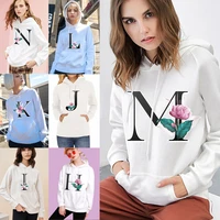 hoodies sweatshirts woman fashion white color letter printing harajuku casual autumn winter long sleeve tops trend streetwear
