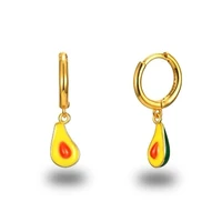 new hot sale fruit pendant earrings for women strawberry shape copper drop earrings for teens cute jewelry accessories wholesale