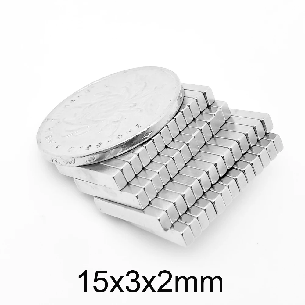 

Мощные блочные магниты N35 15x3x2 мм, квадратные редкоземельные магниты, 2 ~ 800 шт.