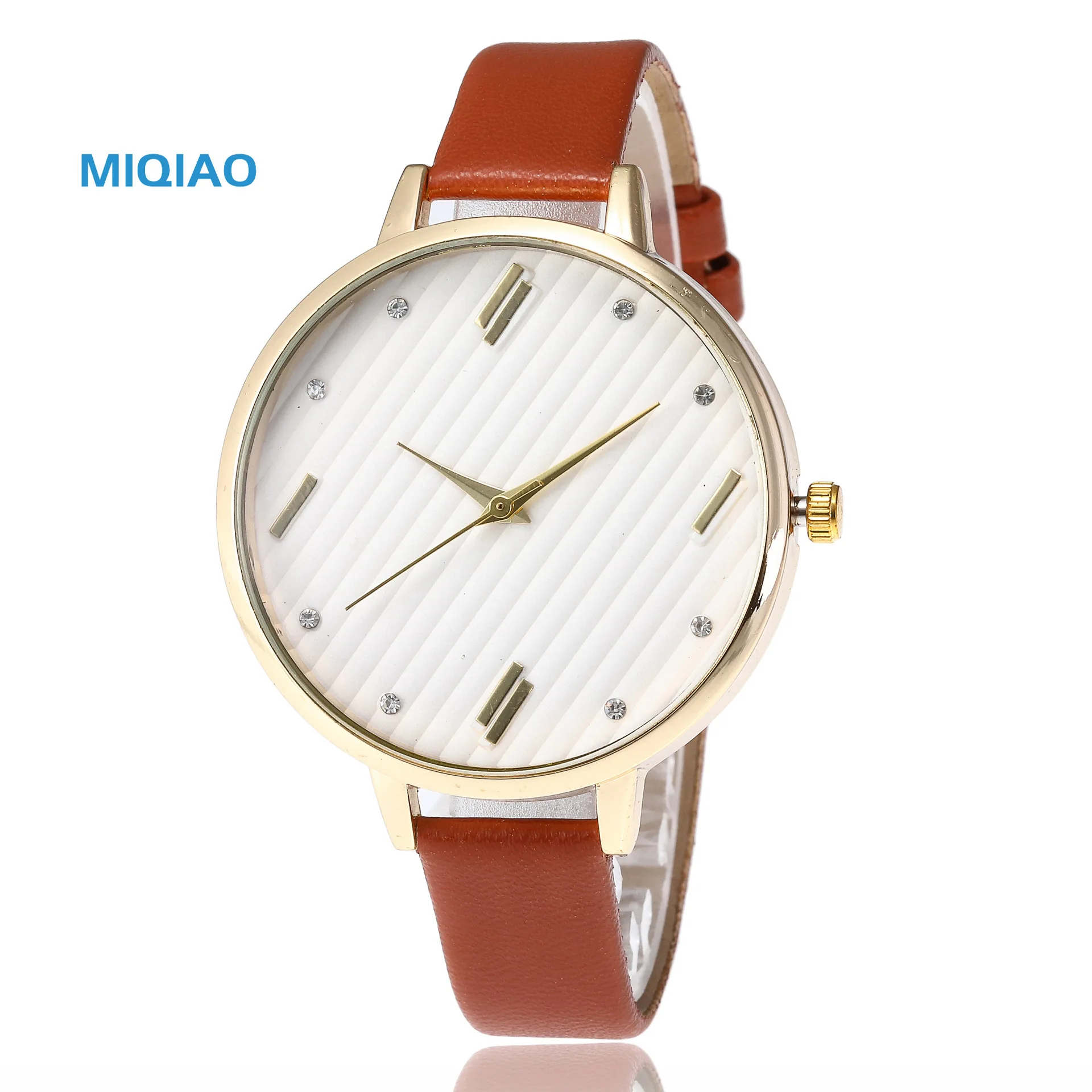 MIQIAO классические женские повседневные кварцевые часы с кожаным ремешком круглые