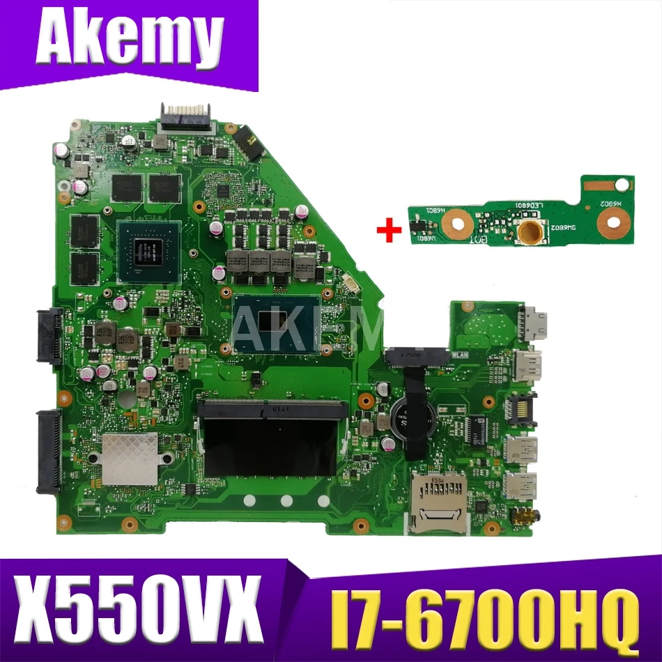 

Новая материнская плата для ноутбука AKEMY X550VX для ASUS X550VX X550VX FZ50VX FH5900V FX50V оригинальная материнская плата GTX950M i7-6700HQ 4 ГБ ОЗУ