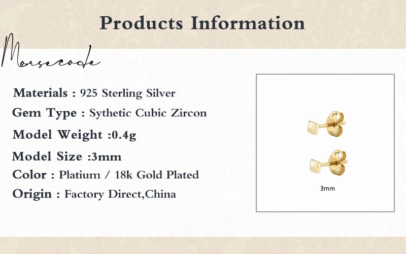 

MORSE CODE 3/4/5/6MM Ins Small Pyramid Earrings For Women Ear Piercing Jewelry Huggie Dangle Hanging Earrings Silver 925 Jewelry