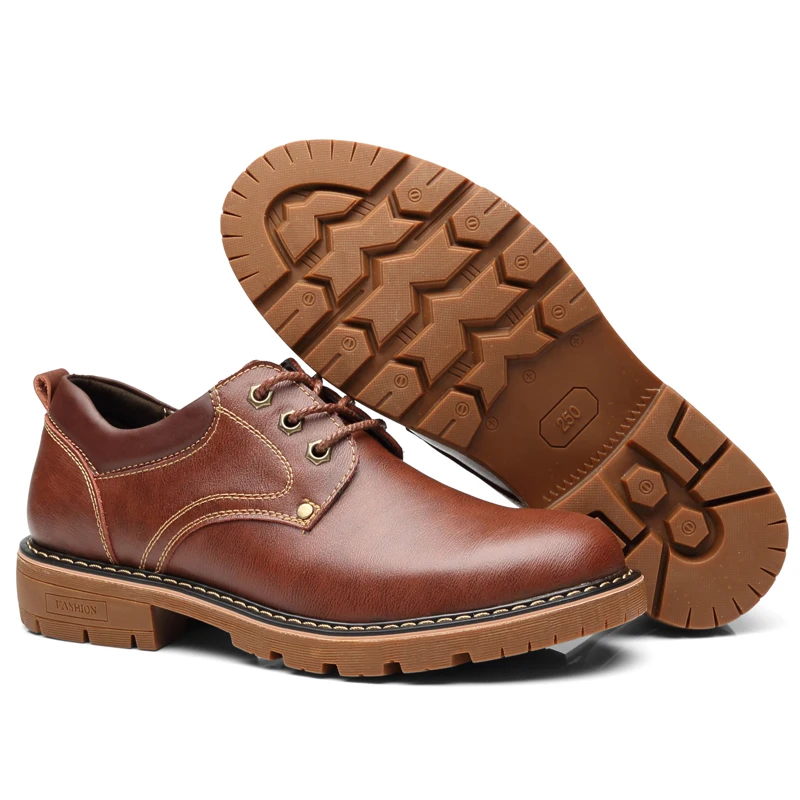 Высококачественные мужские повседневные туфли Новинка 2019 года из натуральной