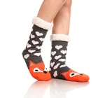 Носки-тапочки женские, теплые, плюшевые, Нескользящие, с рисунком кошек и оленей, зима 2022