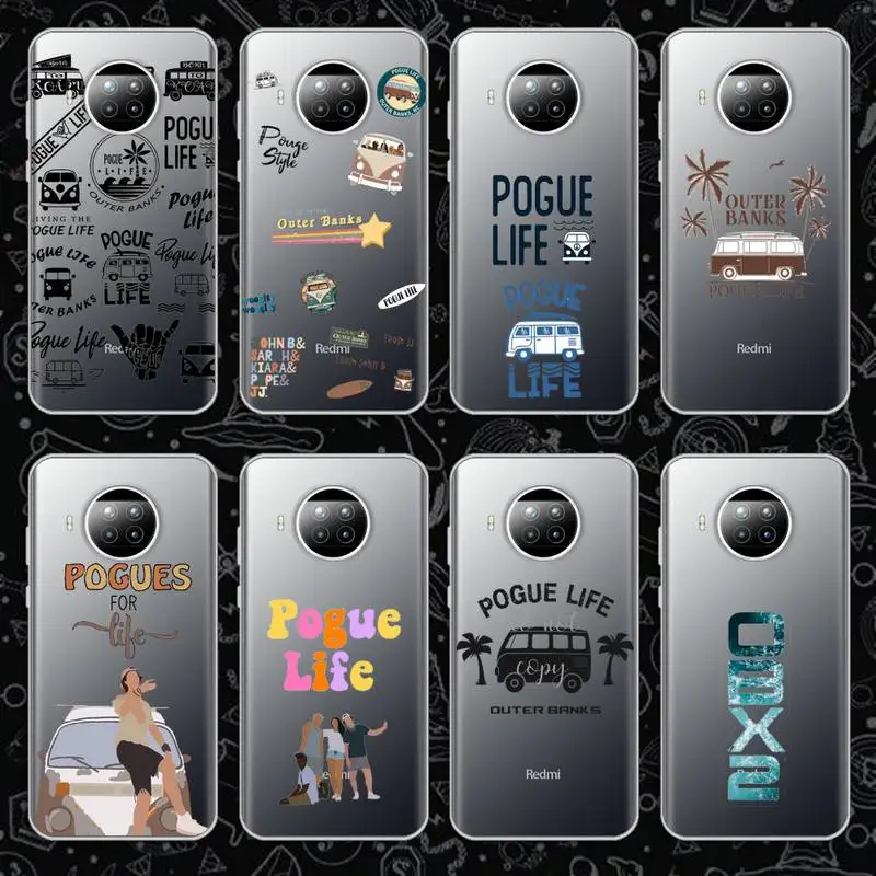 

Outer Banks - Livin' the Pogue Life Phone Case Transparent for Xiaomi mi Redmi note 10 t 8 9 pro lite 11 Samsung S 8 9 10 20