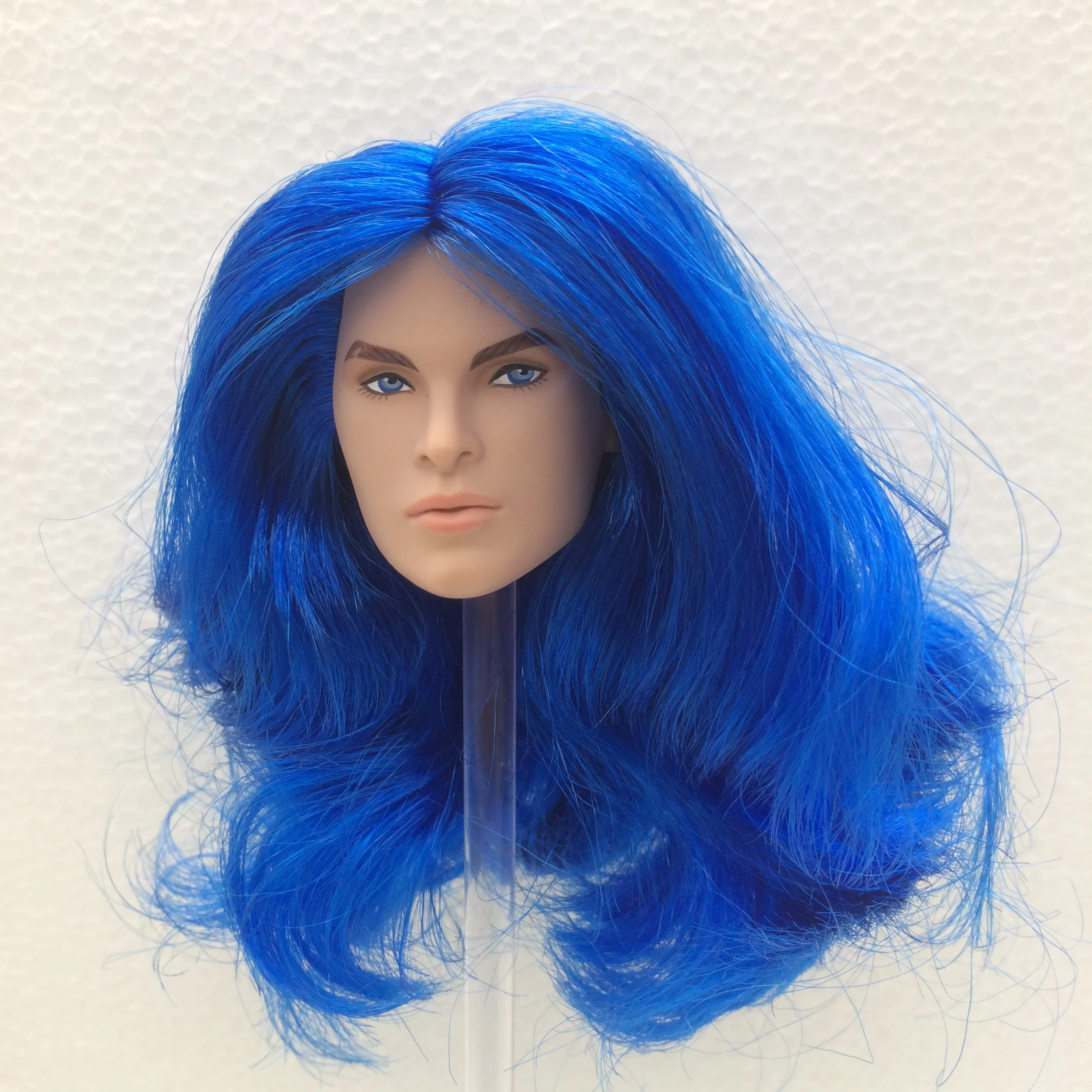 Модная королевская Кукольная голова из виндзорского белого волоса с синими