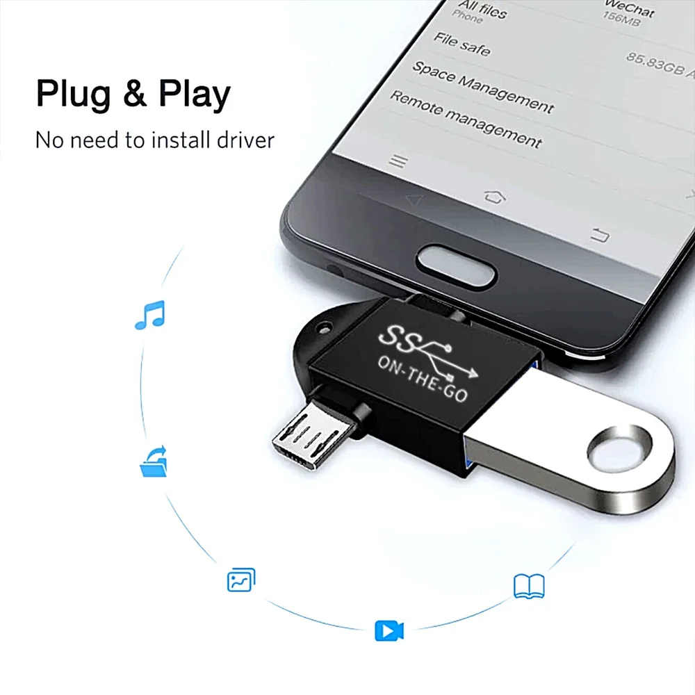 адаптер 2 в 1 micro usb type c otg для android huawei usb 31 преоб