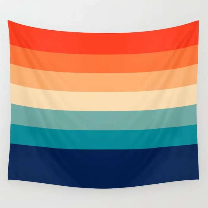 

7 Colorful Retro Summer Stripes Bamola Tapestry Wall Hanging Kawaii Tapestry Bedspread Room Wall Decor Room Decoration