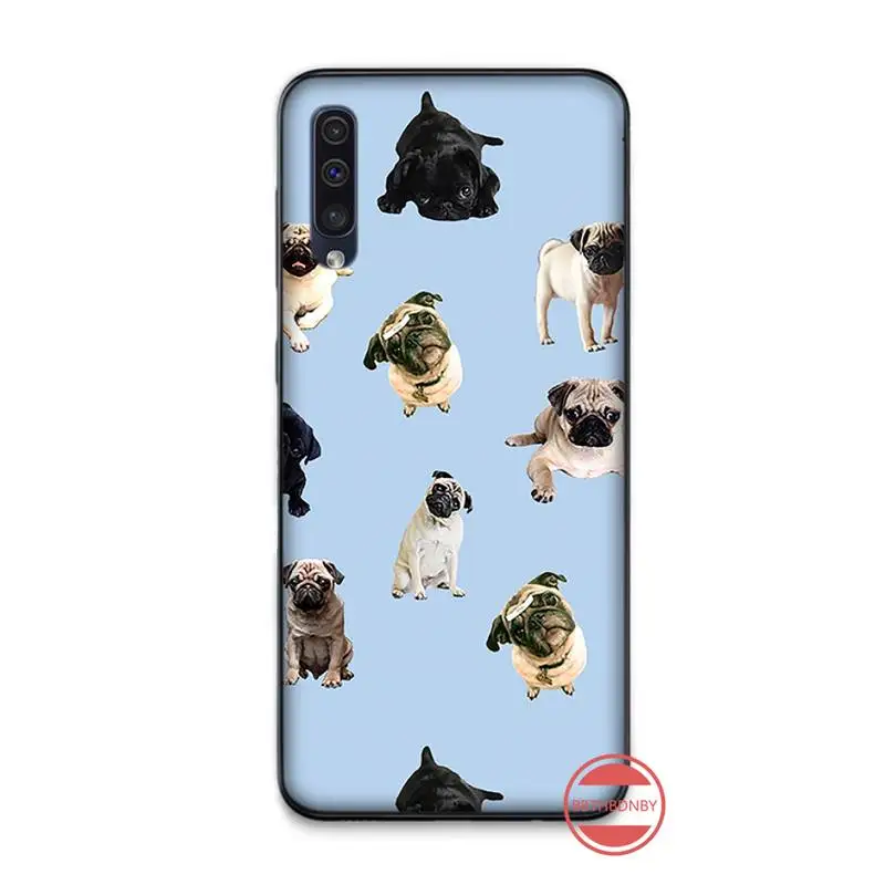 Милый мягкий черный чехол Bulldog для телефона Samsung A20 A30 30s A40 A7 2018 J2 J7 prime J4 Plus S5 Note 9 10 |