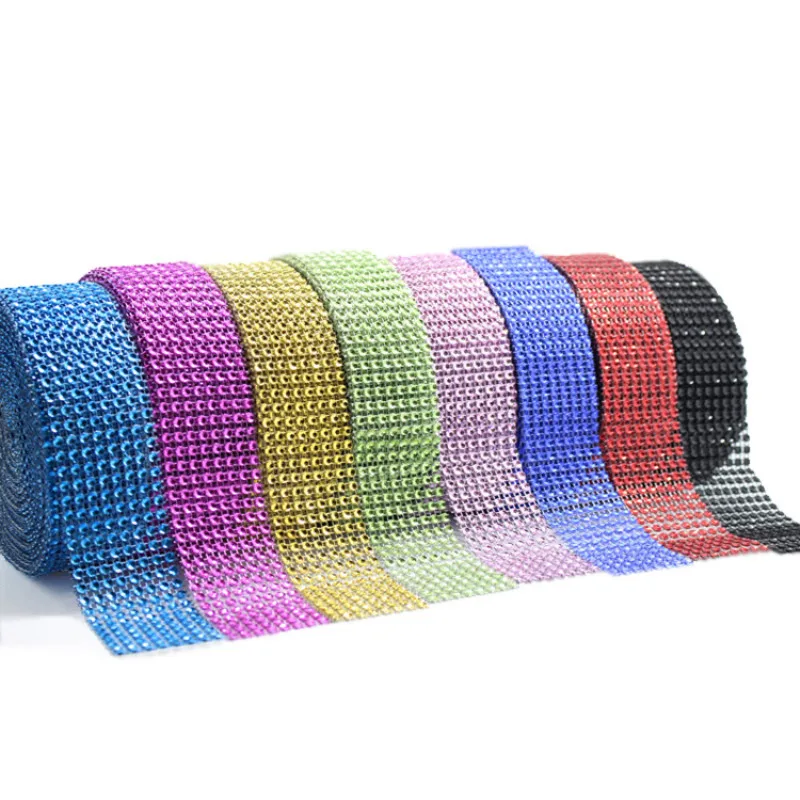 Cheerbows 4CM Gold Silver DIY Diamond Mesh Rhinestone Wraps Ribbon Crystal Roll Trim Sparkle Wrap for Wedding Flower Decor | Дом и сад