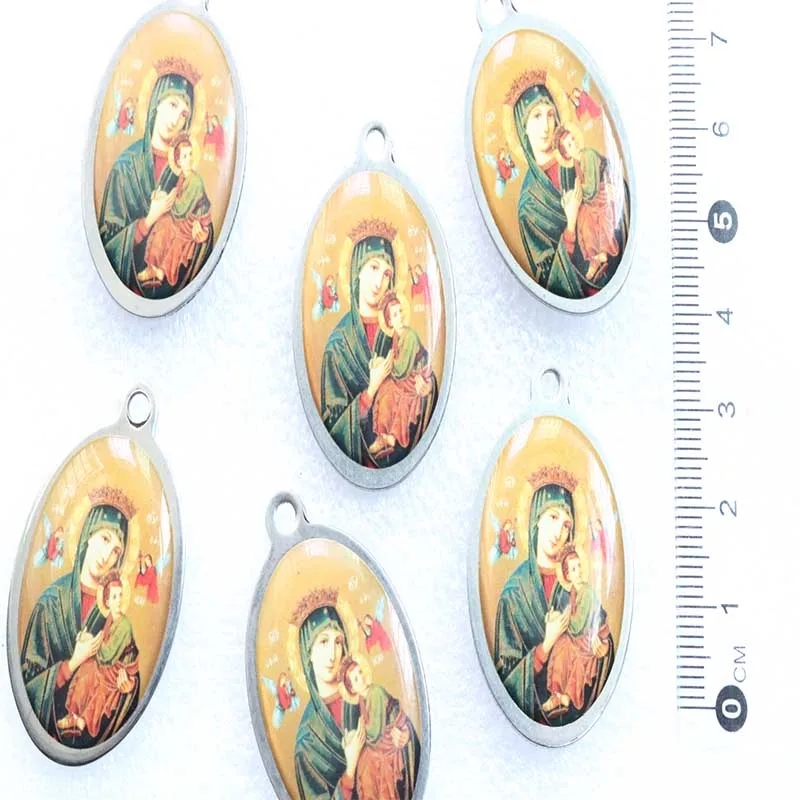 Медаль двойные святые из нержавеющей стали|Шармы| |