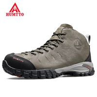 humtto waterproof hiking shoes men leather sport hunting climbing trekking boots breathable outdoor mountain sneakers for mens