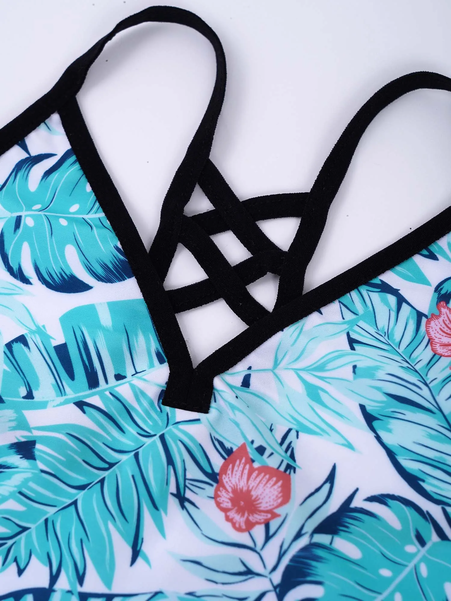 Детские женские бикини с цветочным принтом 3 предмета