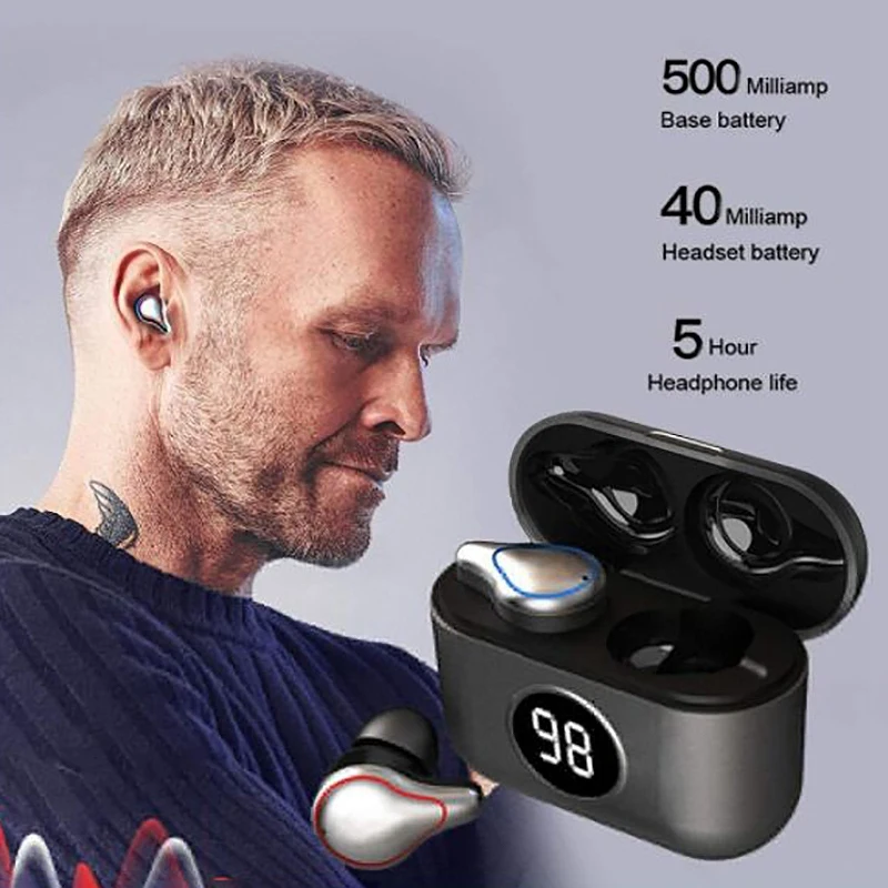 SE16S Беспроводная bluetooth гарнитура мини Спортивная TWS влагозащищенная светодиодный