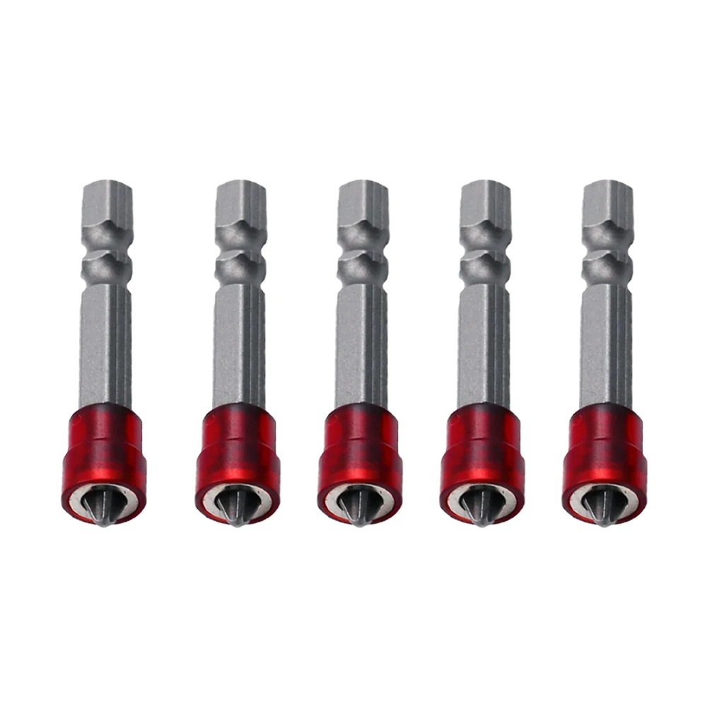 

1/4" Screwdriver Bits Red Head Magnet Driver Hex Shank With Magnetizer Cross Magnetic Bit Hand Electric Screw Tool Accessories