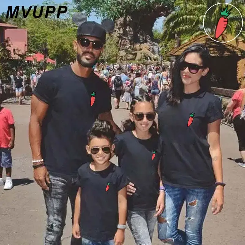 Одинаковая Футболка с принтом моркови для всей семьи одежда папы мамы и ребенка