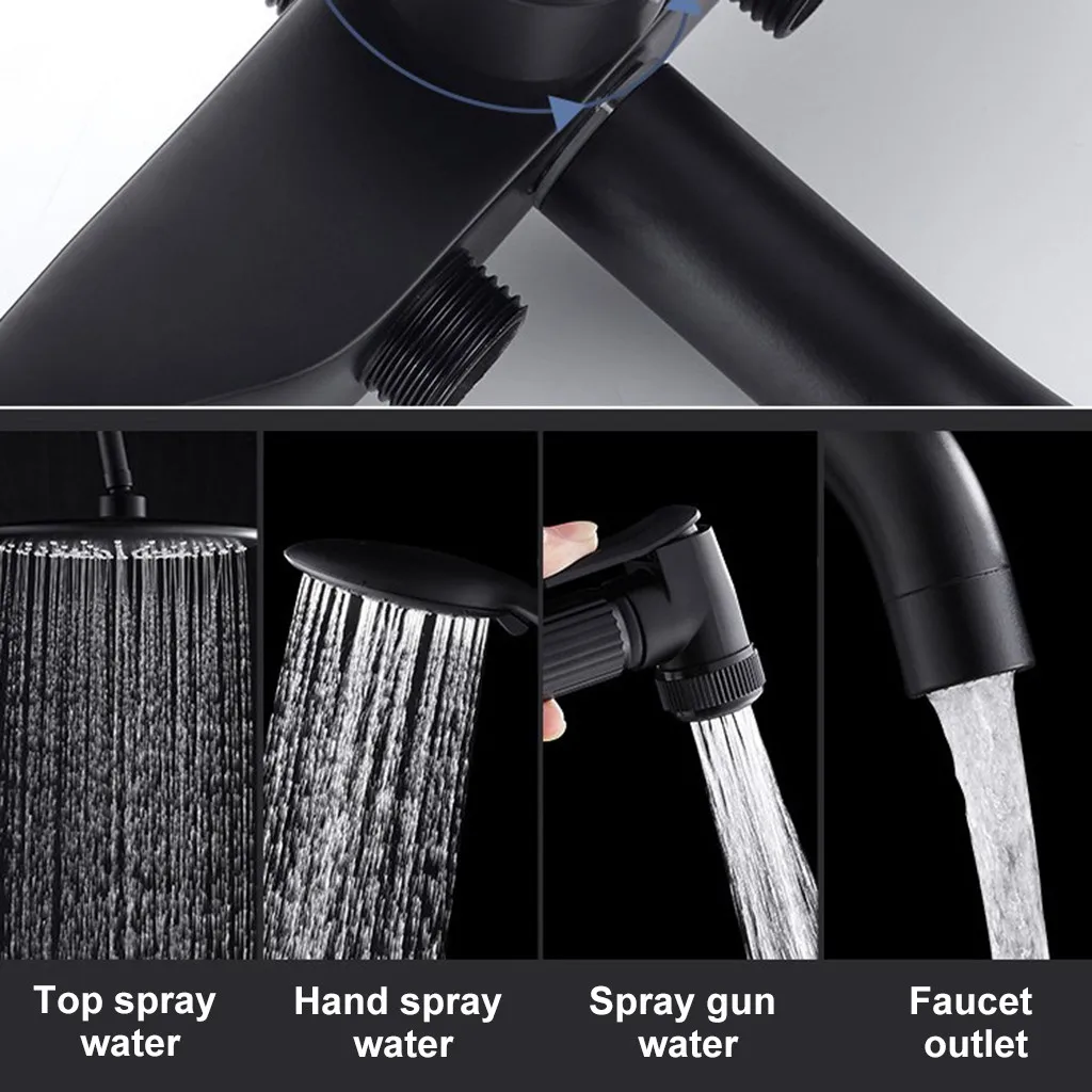 

Rainfall Shower Head Set Stainless Steel Bathroom Shower Set 9'' Wall Mounted Shower Head System Bath Faucet Shower Set [US]