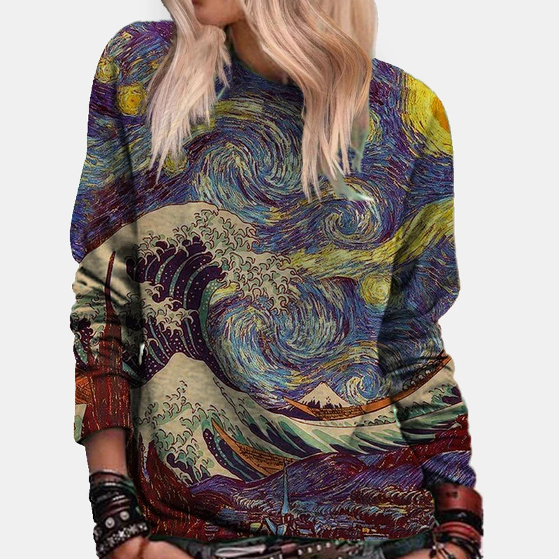 

Harajuku Cat Print Oversize Women Hoodies Sweatshirt Casual Loose Long Sleeve Pullover Tops 2020 Autumn O Neck Female Streetwear