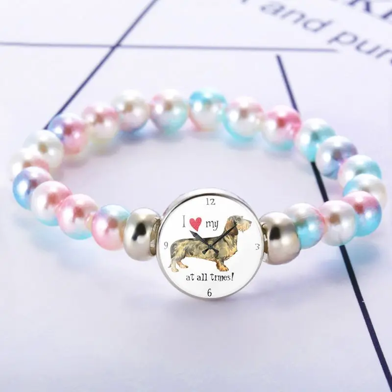 Кавайные часы для домашних животных стеклянный купольный кабошон шармы браслет