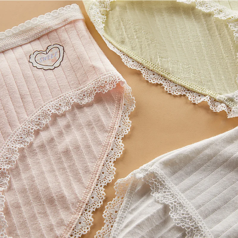 

5 Pcs/Set Kawaii Cartoon printing Underwear Rabbit Girl Lingerie Women's Briefs Panty Lace Soft Panties For Female Skin-friendly