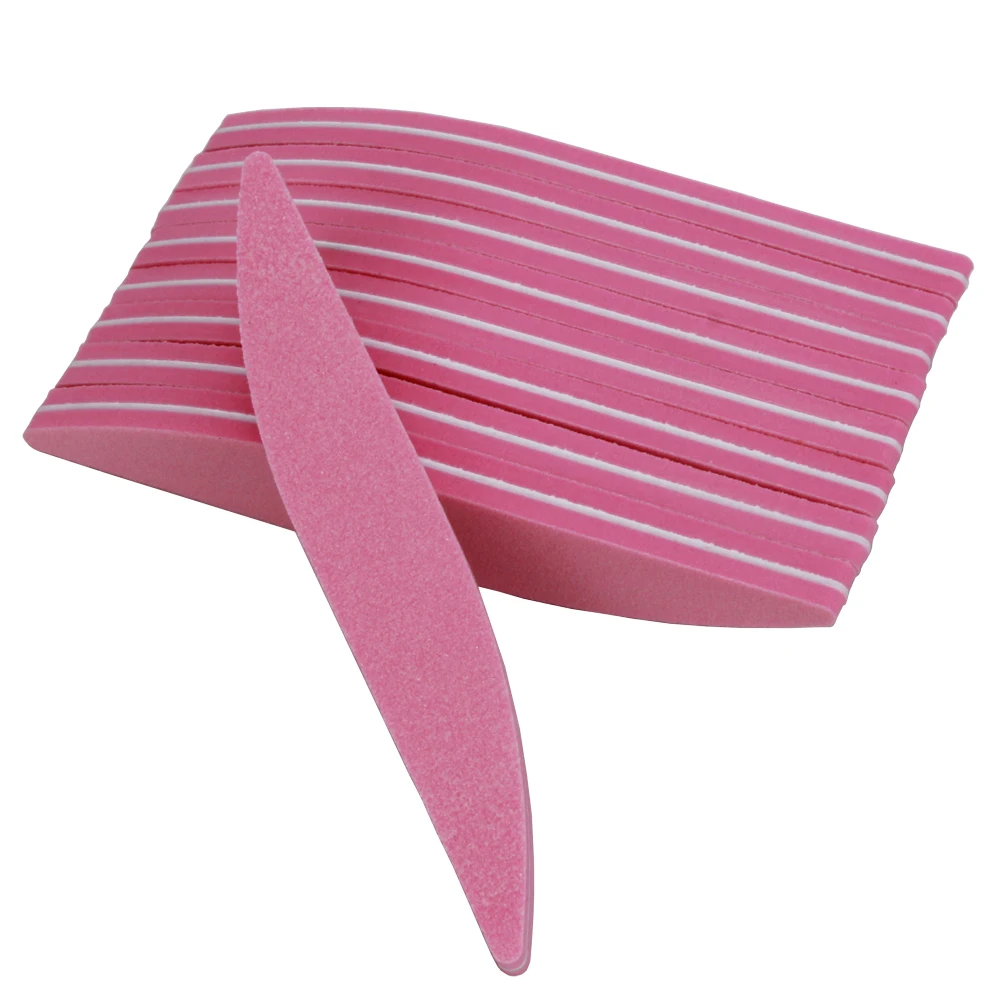 5 шт./лот пилки для ногтей розовая губка наждачная бумага пилка 100/180 зернистость