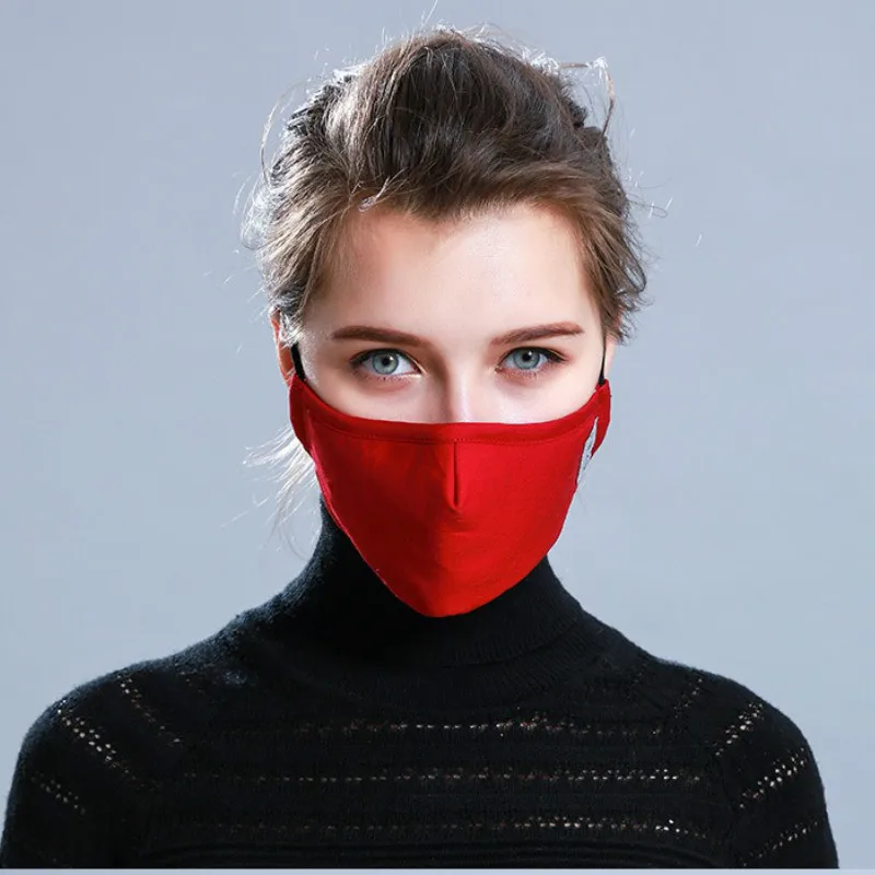 Хлопок PM2.5 черная маска для рта Анти-пыль маска фильтр с активированным углем ветрозащитный Рот-муфельные бактерии доказательство маски для лица для защиты от гриппа уход