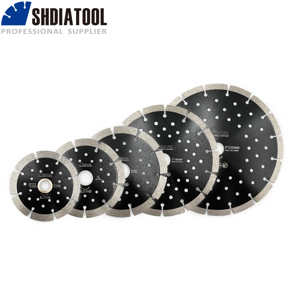 

SHDIATOOL 1pc Diamond Hot Pressed Segmented SawBlade with Multi Hole Cutting Disc for Granite Marble Stone Tile Concrete Blade