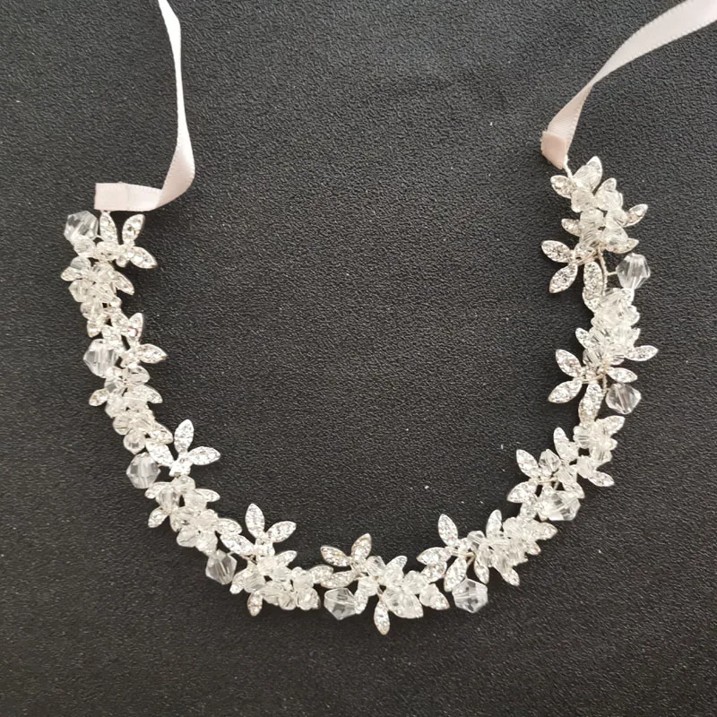 Лента ручной работы из прозрачного сплава SLBRIDAL свадебная повязка на голову с