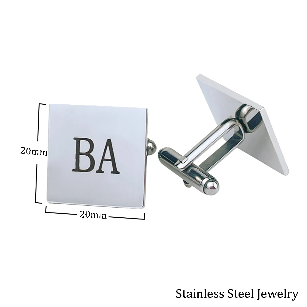 Запонки для мужчин из нержавеющей стали с индивидуальными буквами | Украшения и