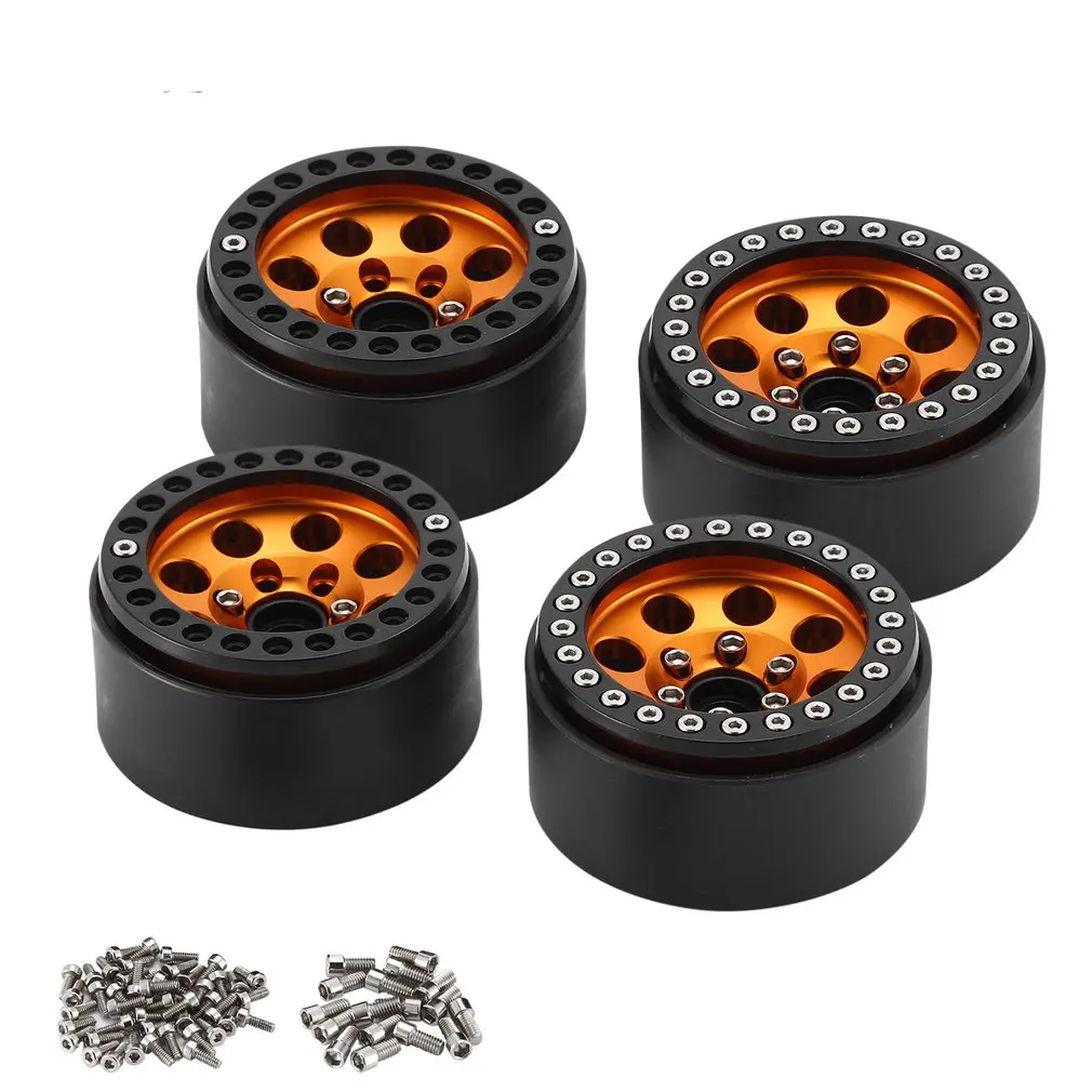 

4 шт. 1,9 металлический замок с Бусиной, 8 круглых отверстий, обод ступицы колеса для 1/10 RC Crawler Axial SCX10 90046 AXI03007 Traxxas TRX4 RedCat D90