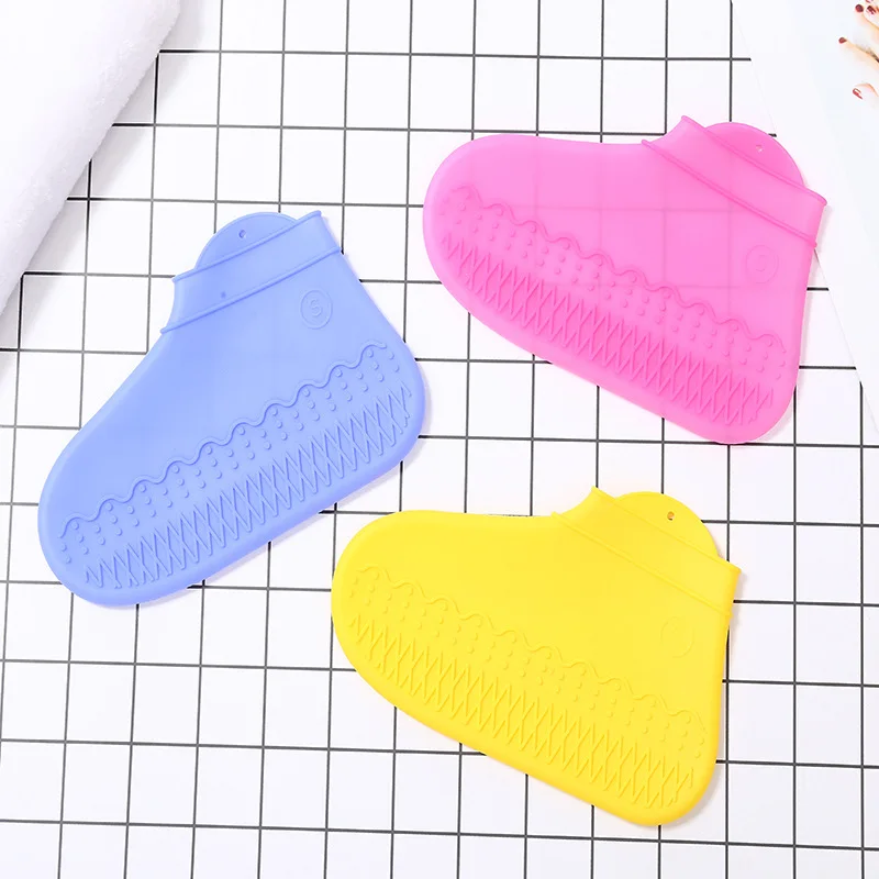 New Non-slip Reusable Shoe Covers Waterproof Silicone Rubber Boots Overshoes Unisex Solid Outdoor Camping Shoes Accessories