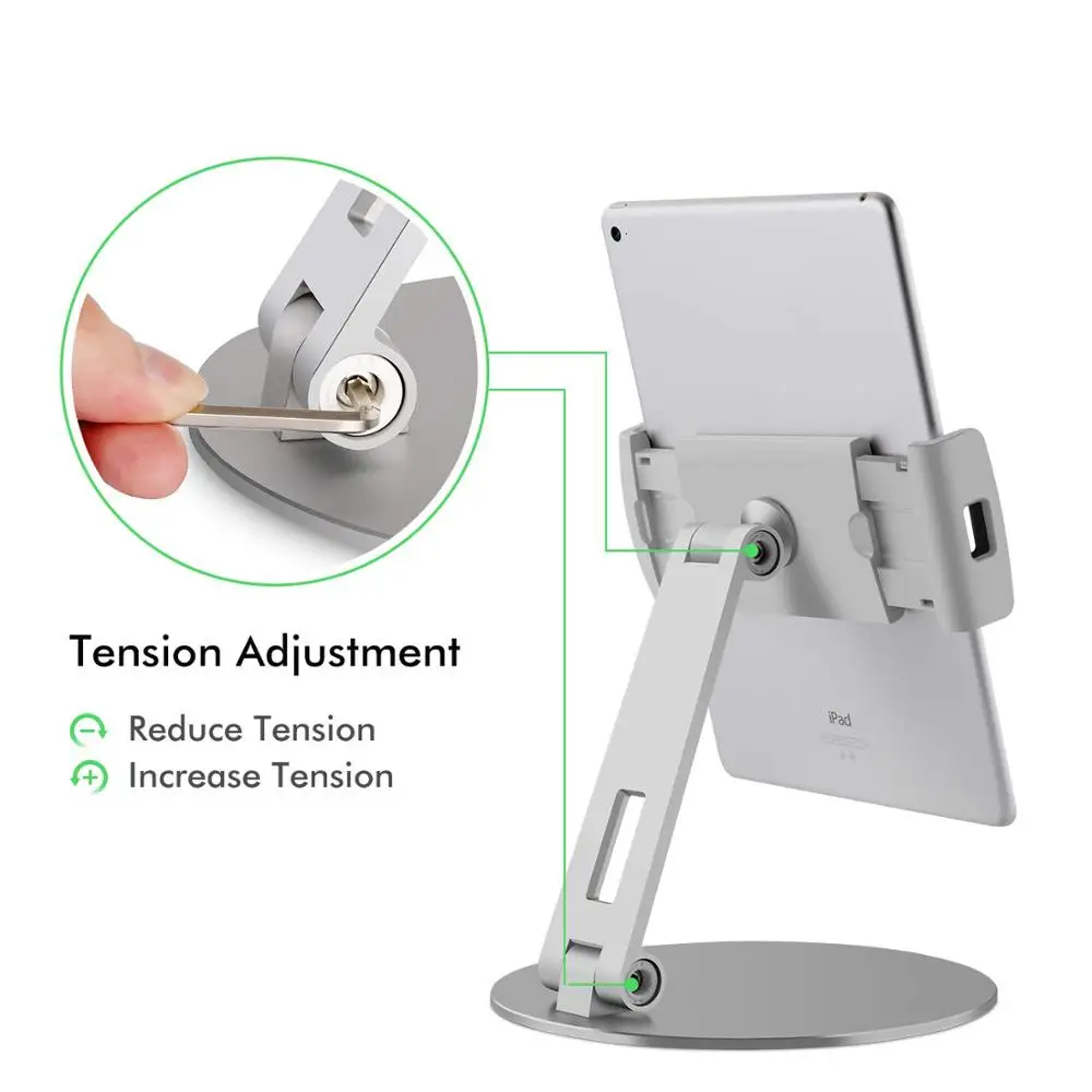 Kitchen Tablet Stand Adjustable Desktop Aluminum Holder for PC Folding Mobile Phone Mount iPad Air Mini Pro 12.9inch | Компьютеры и